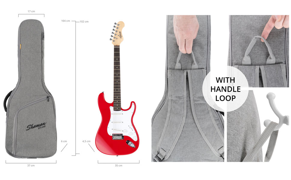 Шейман WGB-115 GY Преміум-лайн Гітарний кейс для акустичної гітари (та електрогітари) - Водовідштовхувальне та міцне покриття, регульовані ремені, сумка-органайзер