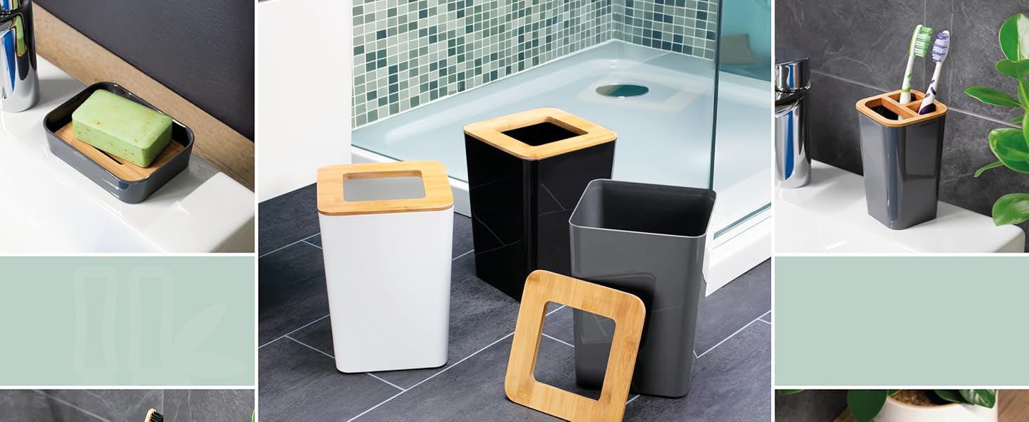 Тримач для мила Bremermann Calvi з бамбука та пластику (сірий)