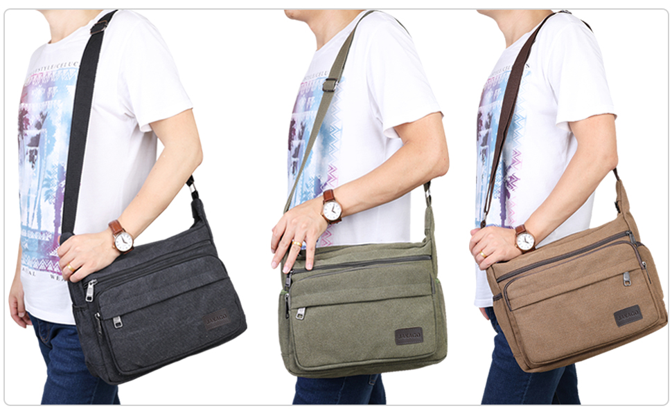 Чоловіча водонепроникна сумка через плече Jakago з тканини, сумка для роботи, подорожей, відпочинку, повсякденного використання, коричнева