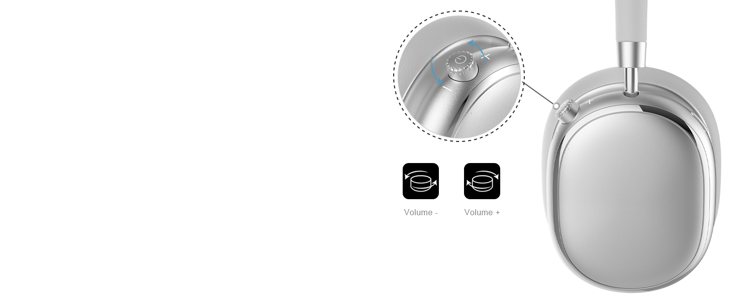 Навушники бездротові Bluetooth 6.0 NC95 з активним шумозаглушенням, сріблясті. До 120 годин роботи, налаштування EQ через додаток, для подорожей та спорту