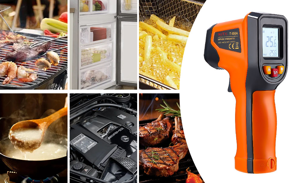 Інфрачервоний термометр цифровий -50°C～600°C: інструмент для вимірювання температури з лазерним цілевказівником та LCD дисплеєм (не для вимірювання температури тіла людини)
