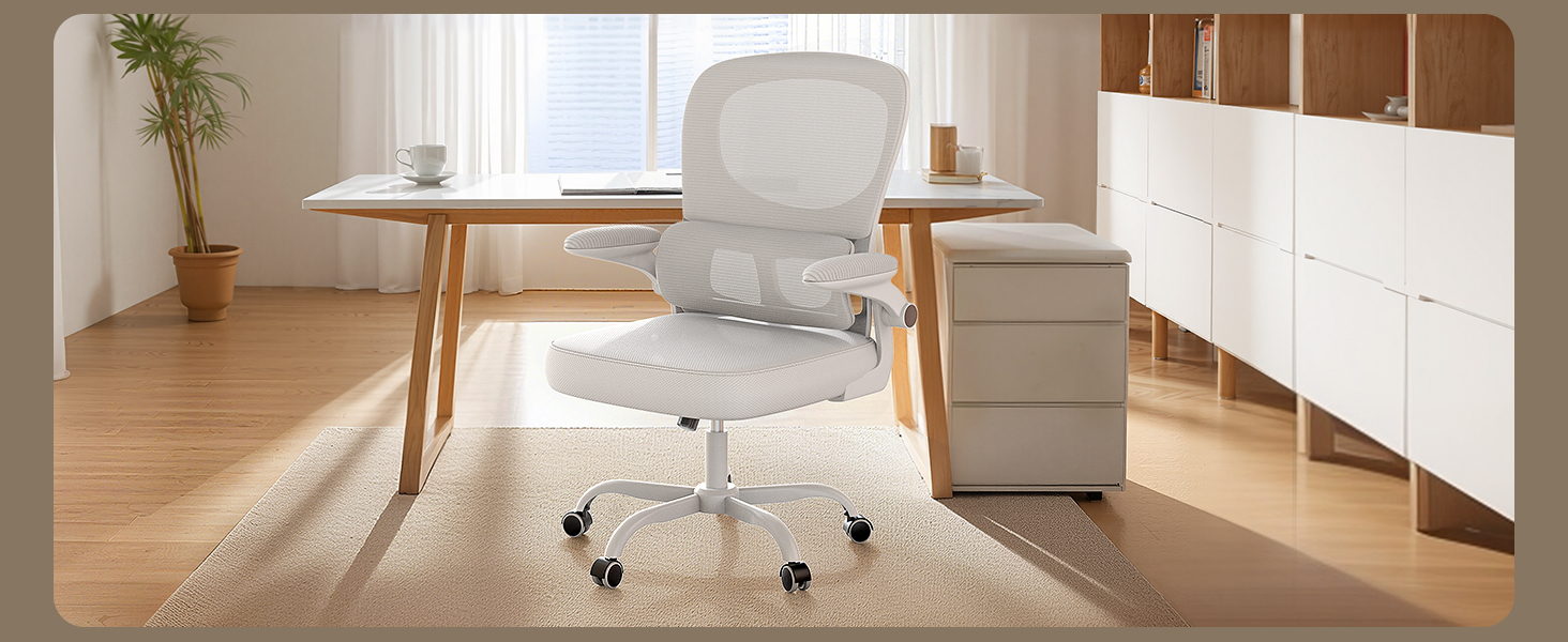 Офісний стіл Naspaulro: ергономічне крісло з регульованою підголівником, підлокітниками та підтримкою попереку. Динамічний поворотний стіл з дихаючою сіткою для дому та офісу (Сірий 2, без підголівника)