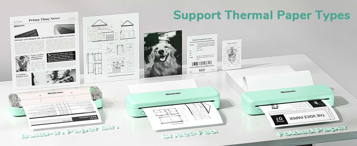 Термодрук Phomemo M834 A4: мобільний принтер для офісу, дому та школи, сумісний зі смартфонами та комп'ютерами