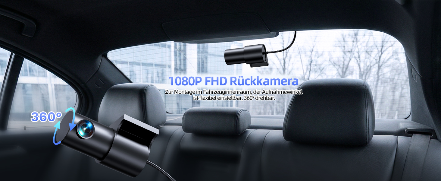 Відеореєстратор автомобільний 4K+1080P Dashcam з Wi-Fi, SD 64GB, нічна зйомка, G-сенсор, паркування