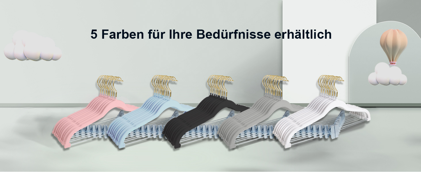 Набір вішалок для штанів Stormix 24 шт., 42 см, з кліпсами, неслизькі, для штанів, спідниць, суконь, курток, пальто (рожево-золоті гачки)