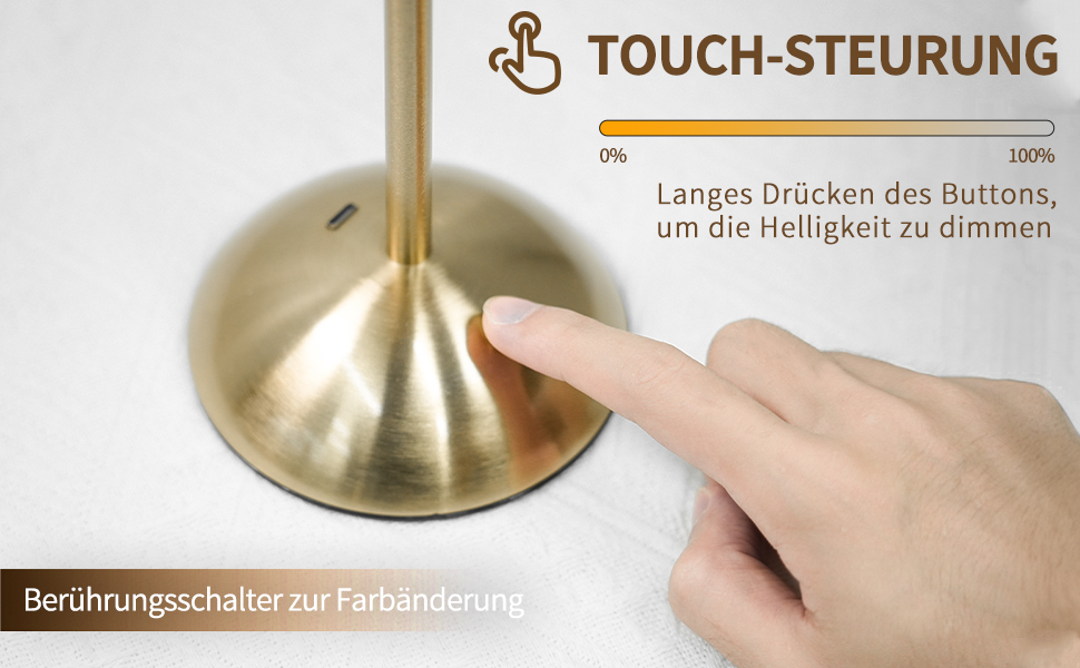 Світлодіодна настільна лампа бездротова з димером, 3 режими кольору, акумуляторна, металева. Для ресторану, спальні, читання (Червона)