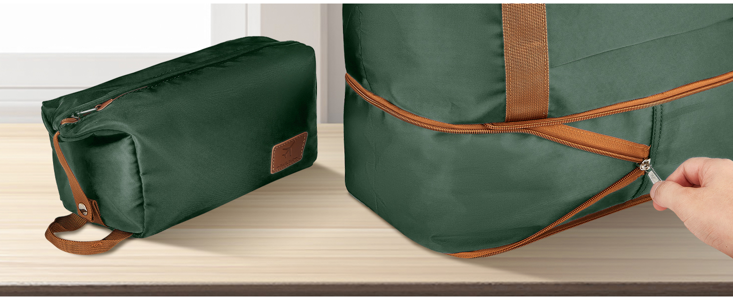 Набір валіз Melalenia 7 предметів з жорстким корпусом, легкий, на 4 колесах з TSA-замком. Включає косметичку, сумку для подорожей та кулькову сумку (зелений, 53см, набір ручної поклажі 4 предмети)