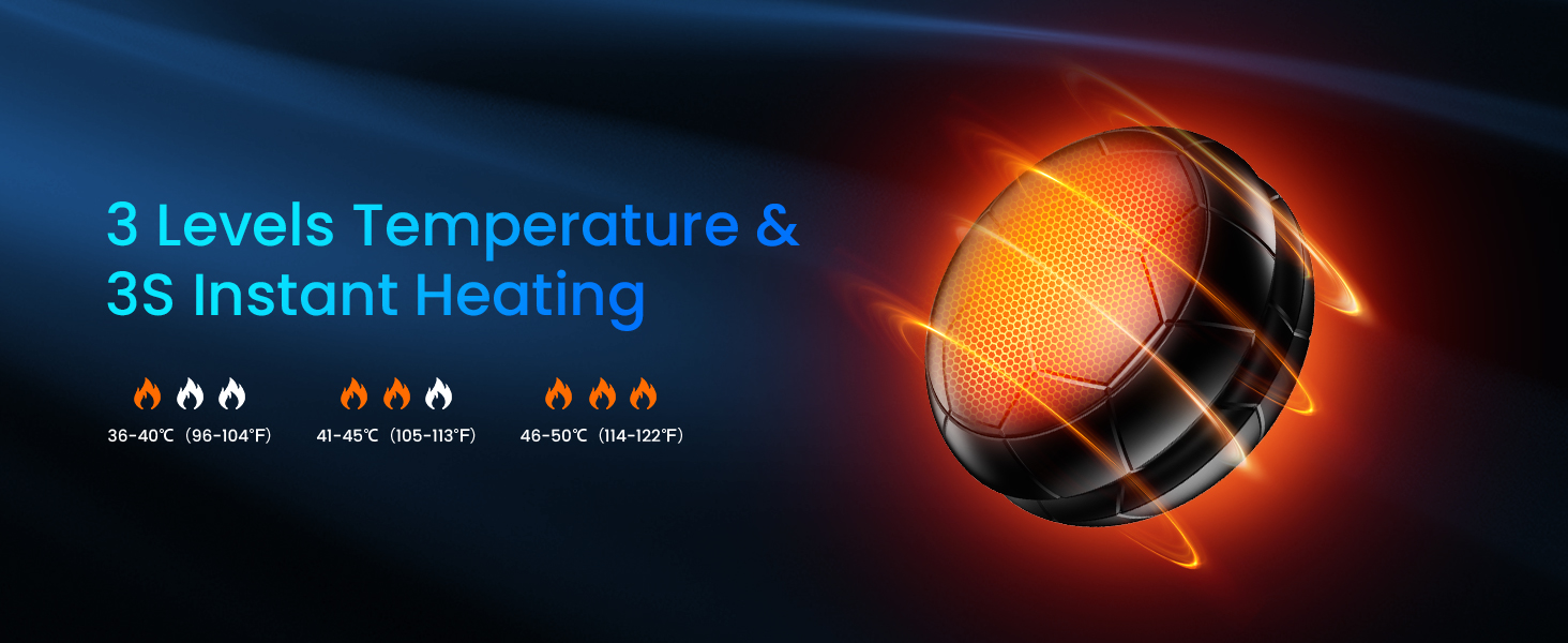 Електричні грілки для рук 2 шт. | USB, 3 режими нагріву, 20 годин тепла, для активного відпочинку та дому, чорний