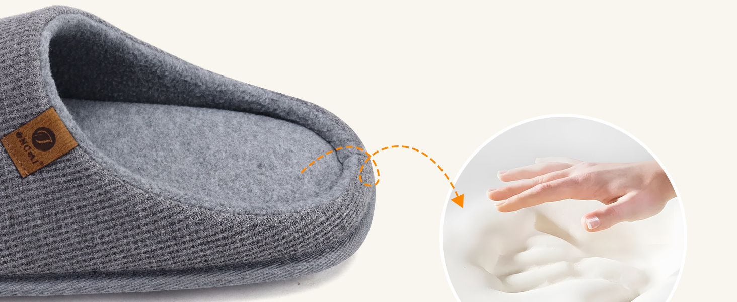 Чоловічі тапочки ONCAI з піною Memory Foam, штучним хутром, підошвою з гуми, для дому та вулиці, розмір EU 40-49, чорний