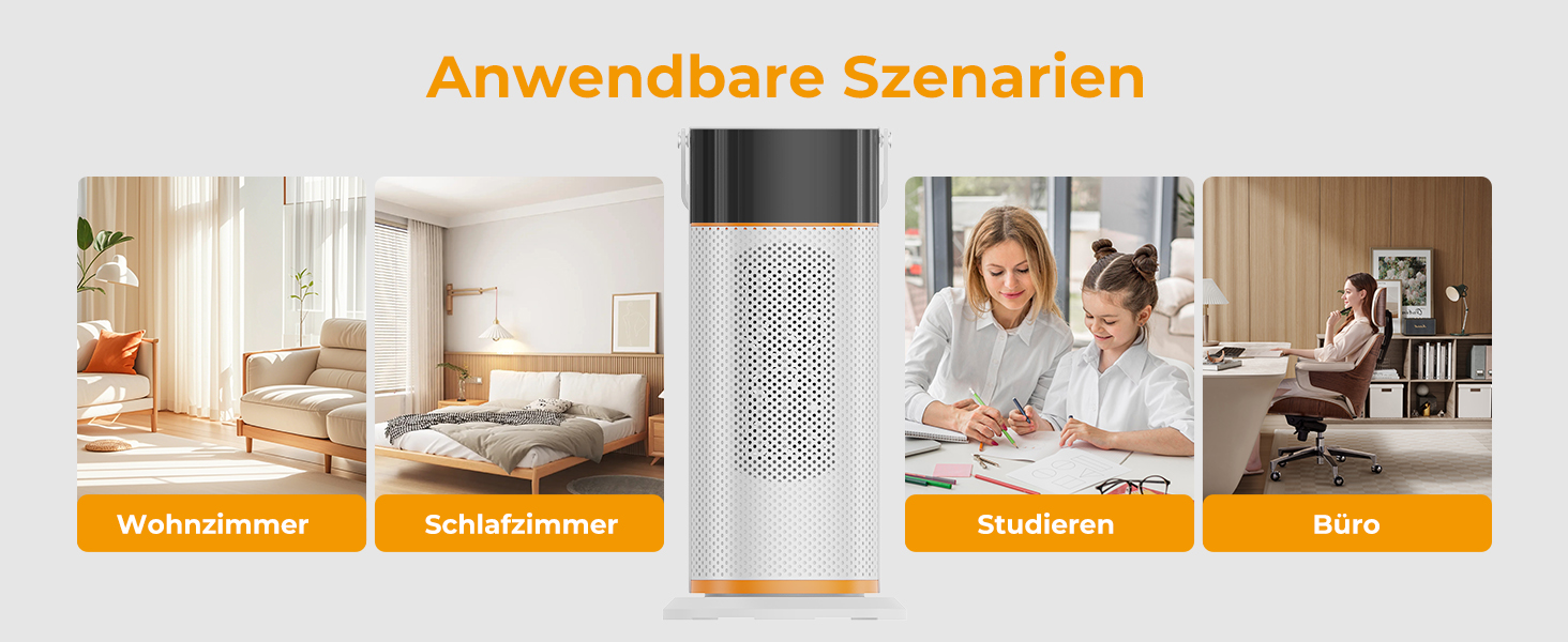 Електричний обігрівач 2000W з PTC-керамічним нагрівачем, тихий, з пультом керування, таймером, поворотним механізмом 70°, LED-дисплеєм для офісу, спальні, ванної кімнати, дому (білий)