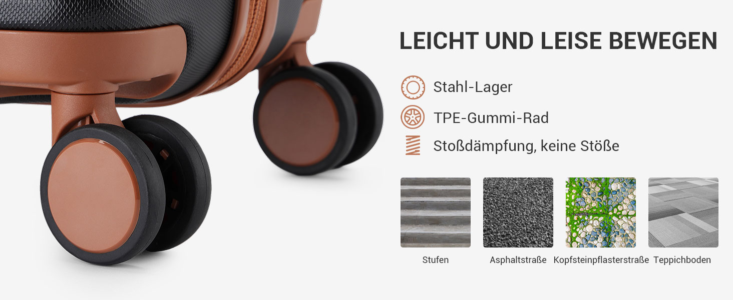 Чохол-валіза British Traveller Hartschalenkoffer, 74.5 x 49 x 30.5 см, ABS + PC, TSA-замок, 4 колеса, для подорожей та бізнесу (Чорний/Коричневий, L)