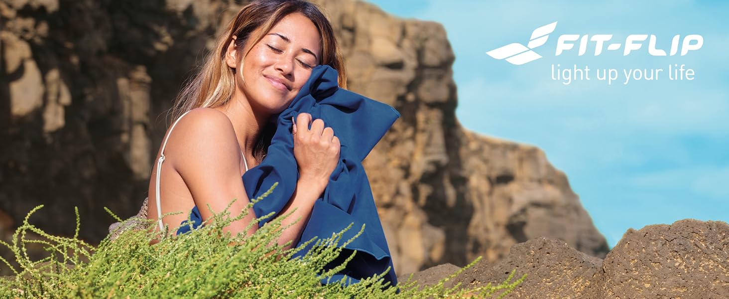 Рушник з мікрофібри Fit-Flip - компактний та легкий, швидковисихаючий - для подорожей, спорту, пляжу - великий, 50x30 см - 1 шт.