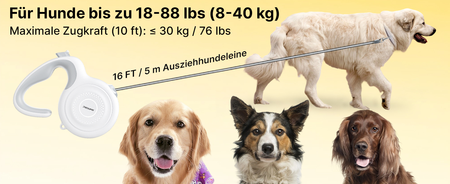 Рулетка для собак Active Brake 5м - міцна левка для середніх та великих собак до 60 кг