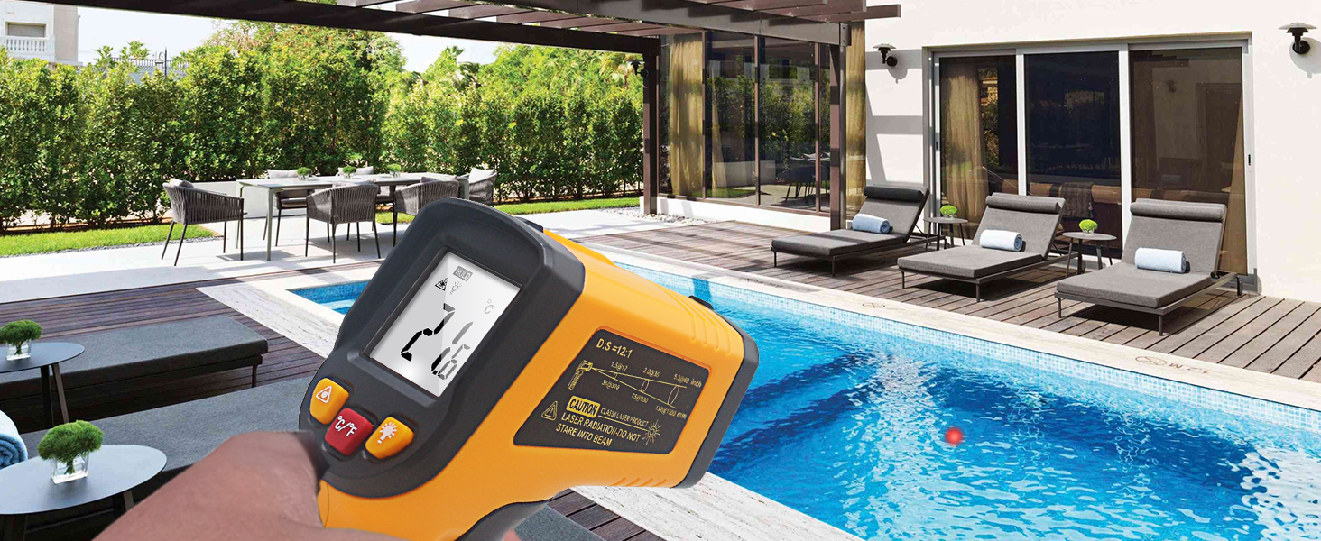 Інфрачервоний термометр KETOTEK Laser Digital IR Pyrometer KT600Y -50°C до 400 °C. Безконтактний вимірювач температури для кухні, барбекю, холодильника, промисловості та продуктів харчування