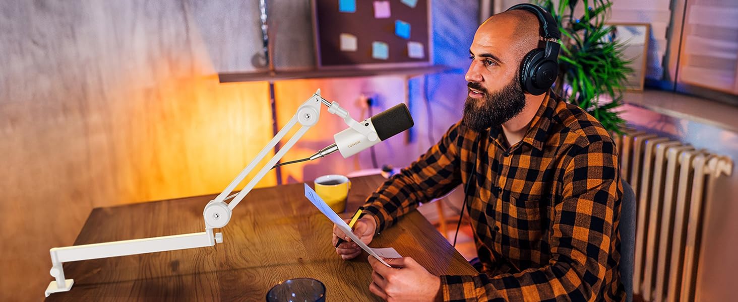 Кріплення для мікрофона TONOR T20LP: низькопрофільний кронштейн для геймінгу та подкастингу, регульований, сумісний з багатьма моделями