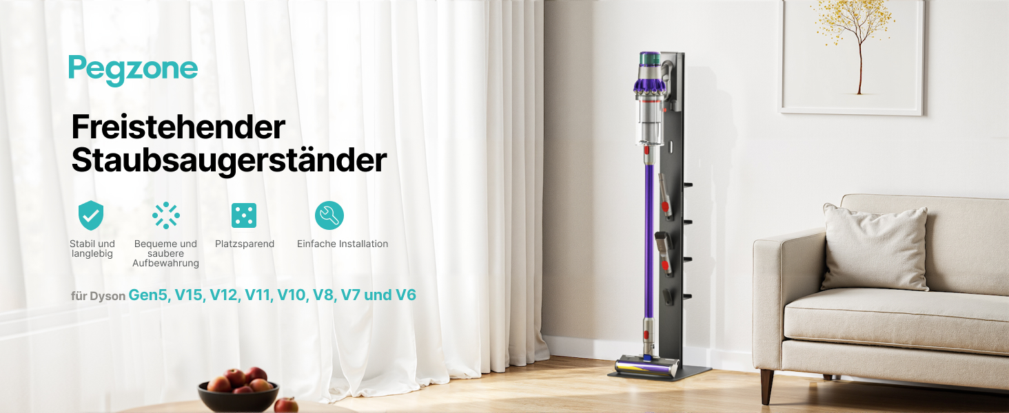 Підставка для пилососів Dyson з 4 гачками та 4 полицями, сумісна з моделями Gen5, V15, V12, V11, V10, V8, V7 та V6, без свердління, для зберігання пилососа та аксесуарів