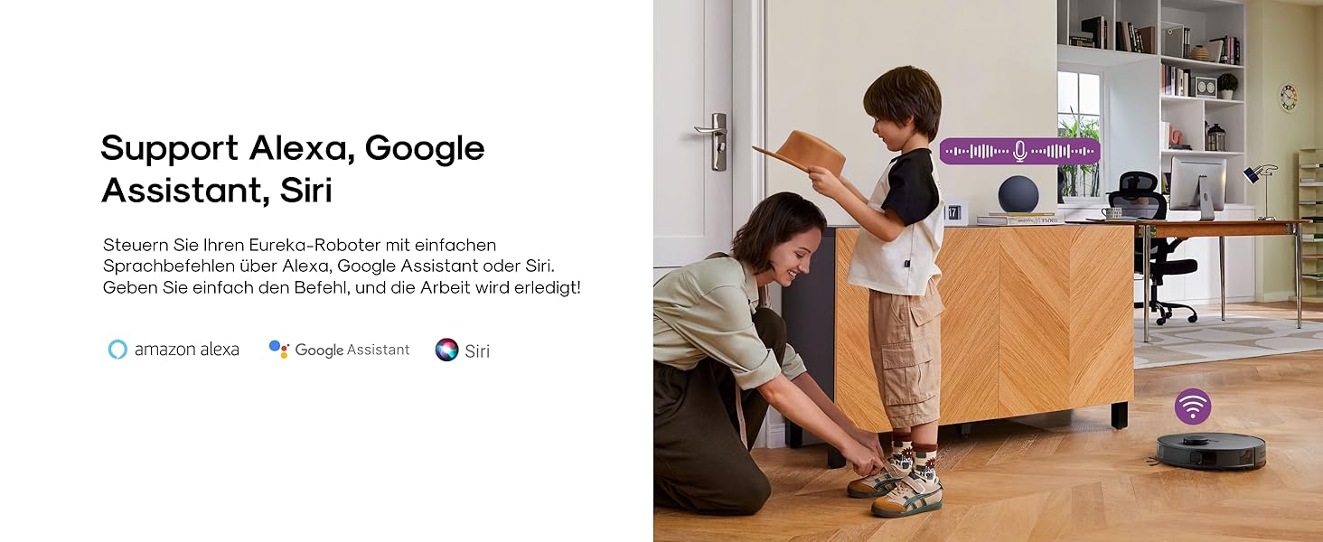 Робот-пилосос Eureka E20 Evo Plus з функцією миття та автопорожненням, 10000 Па, для твердих підлог та килимів, білий (чорний)