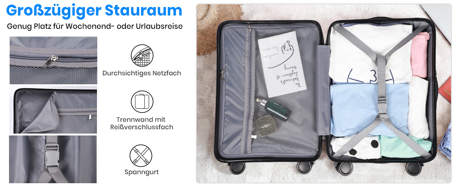 Набір валіз Tavoxda 3 шт., жорсткий корпус, TSA-замок, телескопічна ручка, чорний колір