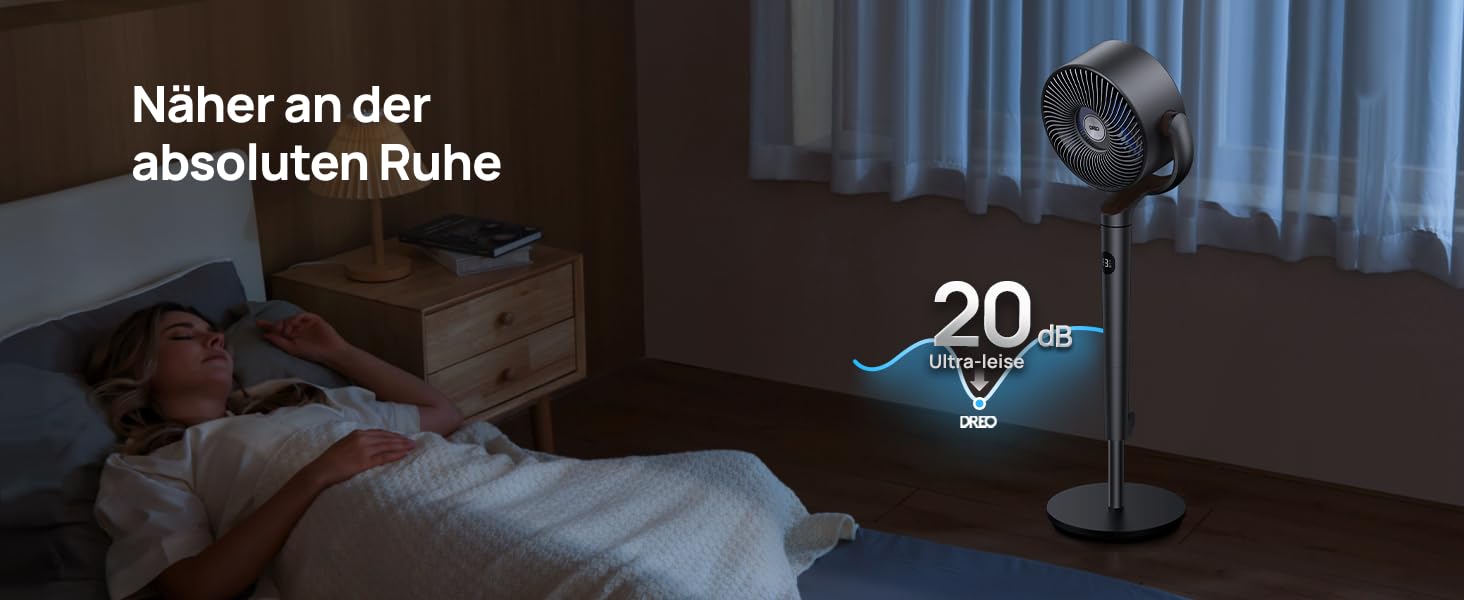 Вентилятор підлоговий Dreo, 102 см, 3 режими, 8 швидкостей, срібний, потужний, 1200 м³/год, 26 м відстань, 120° осциляція