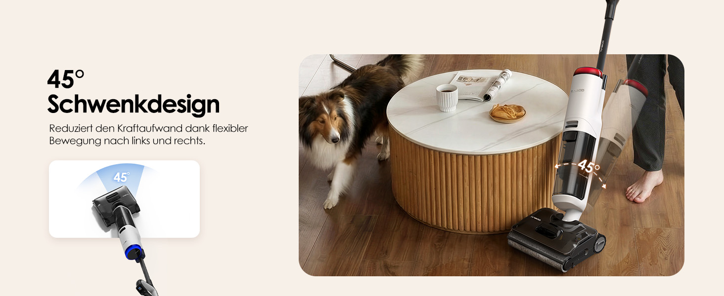 Вертикальний миючий пилосос Tineco Floor ONE S7 Stretch Turbo з функцією FlashDry та DualBlock
