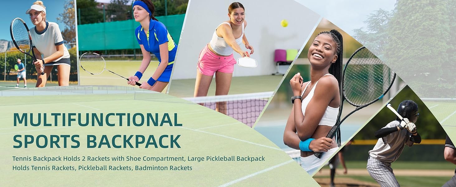 Спортивна сумка для тенісу UtiaMiaoGonGo - рюкзак для ракет, вміщує 2 ракетки, з відділенням для взуття, підходить для бадмінтону та падел-тенісу