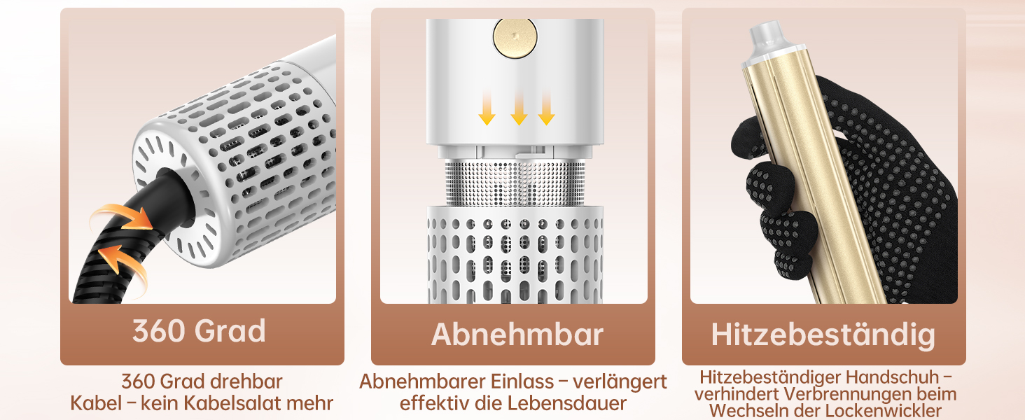 Webeauty Airstyler 7-в-1: фен-щітка, плойка, випрямляч, 110000 об/хв, 25 м/с, 500 млн негативних іонів, білий