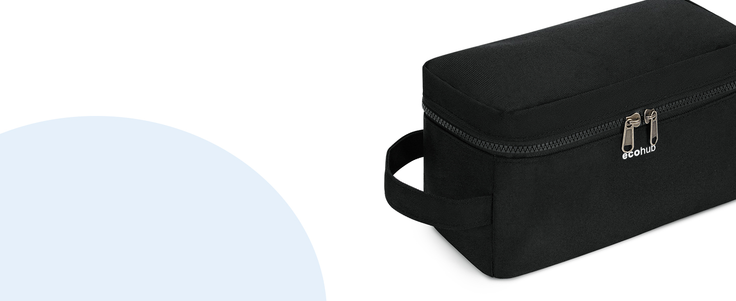 Чоловіча дорожня косметичка ECOHUB, водонепроникна, з відділенням для мокрого та сухого, двома блискавками, темно-синя, L