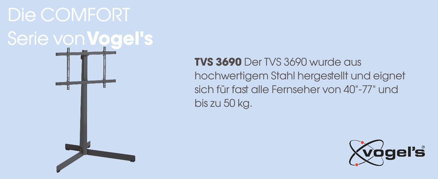 Підставка для телевізора Vogel's TVS 3695, поворотна, 40-77 дюймів, 50 кг, VESA 600x400, дуб, сталь