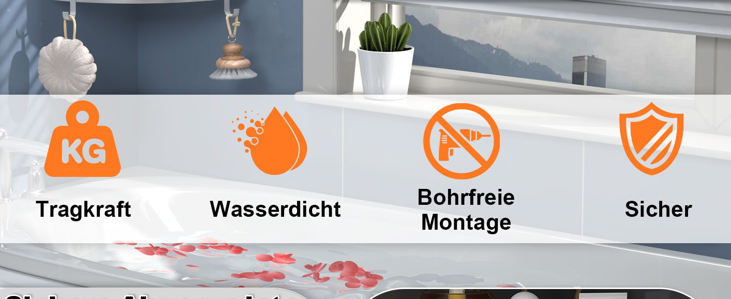 Поличка для душу кутова без свердління, шампунь-холдер, захист від іржі, 2 шт. (срібло)