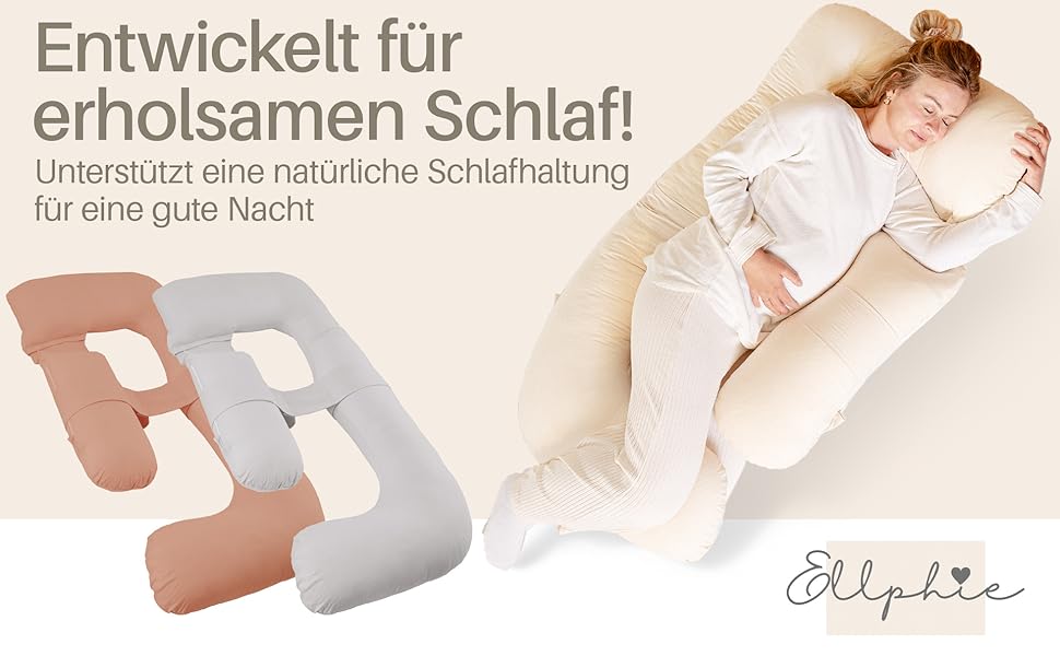 Подушка для вагітних та годування XL, Memory Foam, бавовняний чохол, бежева