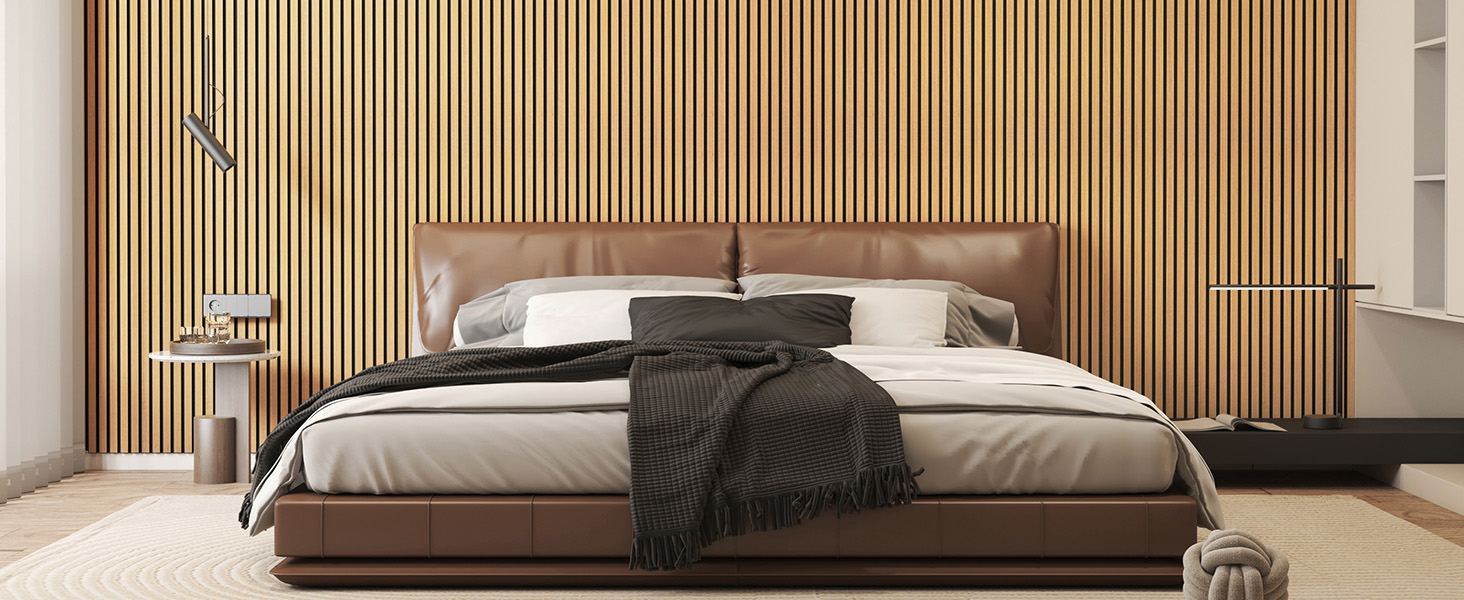 Акустичні панелі TONOR самоклеючі для звукоізоляції, 120x60x1.9 см, шумопоглинаючі панелі для студії, офісу та дому, колір Тик (набір 4 шт)