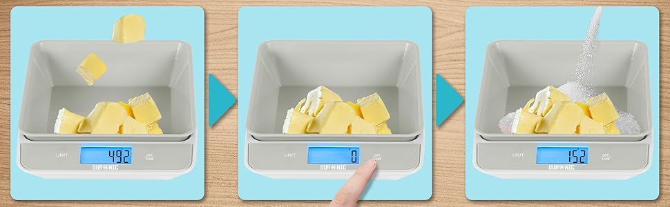 Кухонні ваги Duronic KS5000 SR/SS: цифрова вага з мискою 2.5 л, точність 1 г, функція Tara, сірий колір