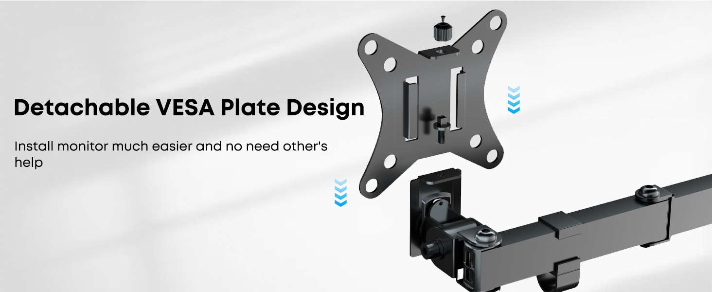 Тримач для монітора PUTORSEN на 3 монітори (13-32 дюйми), регульований, чорний