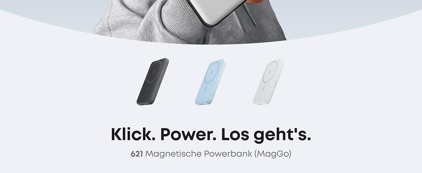 Anker MagGo 5000mAh Powerbank з магнітним кріпленням, USB-C, для iPhone 13/12 (Білий)