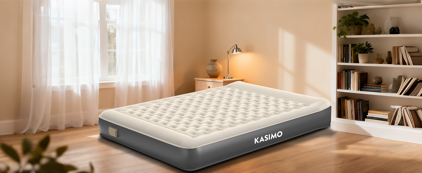 Матрац надувний KASIMO TPU самонадувний 1-місний з електричним насосом та подушкою, 190x90x22 см для дому та кемпінгу