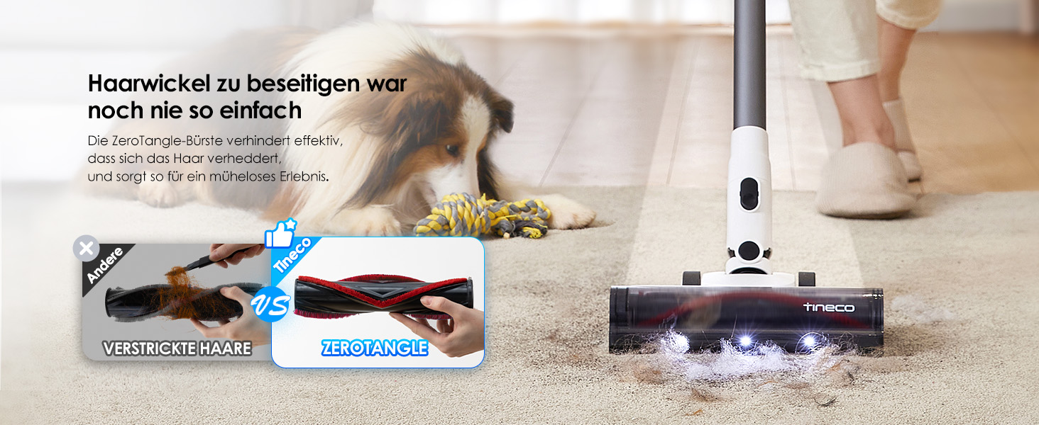 Бездротовий пилосос Tineco A30S: потужний акумуляторний вертикальний пилосос з великим контейнером для пилу та турбощіткою для видалення шерсті тварин