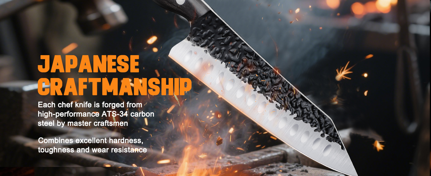 Ніж Santoku Purple Dragon Professional 10 см - сталевий ніж для м'яса та овочів з ергономічною ручкою