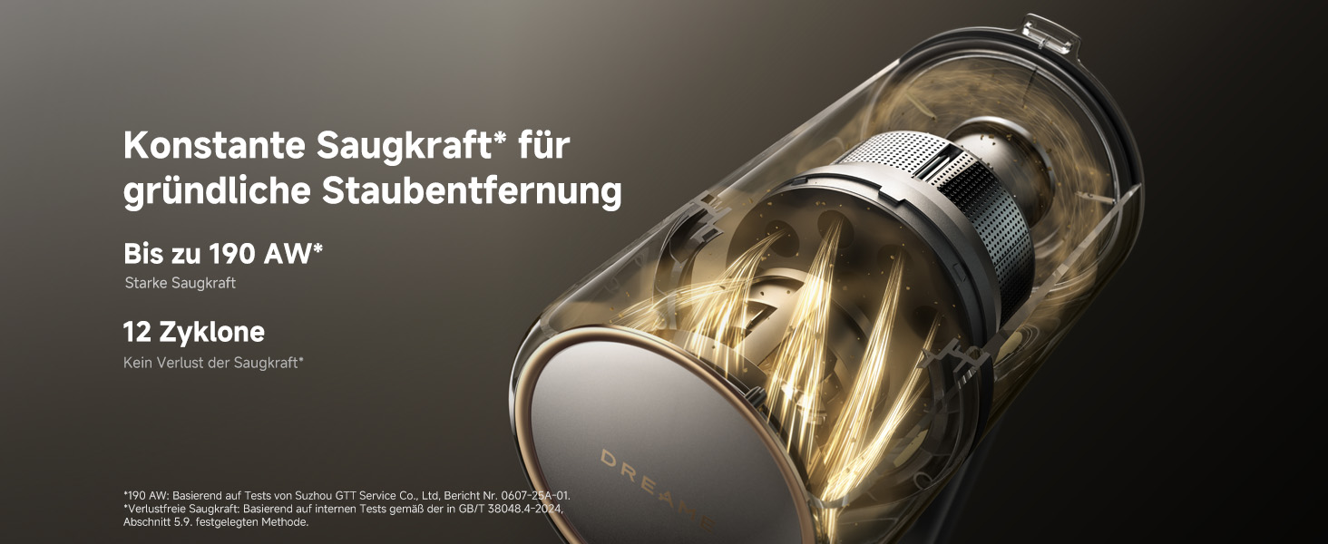 Бездротовий пилосос Dreame, 190AW, 90 хв роботи, датчик бруду, LED-дисплей, синій LED, без заплутування, для дому, шерсть тварин, килими (R30)