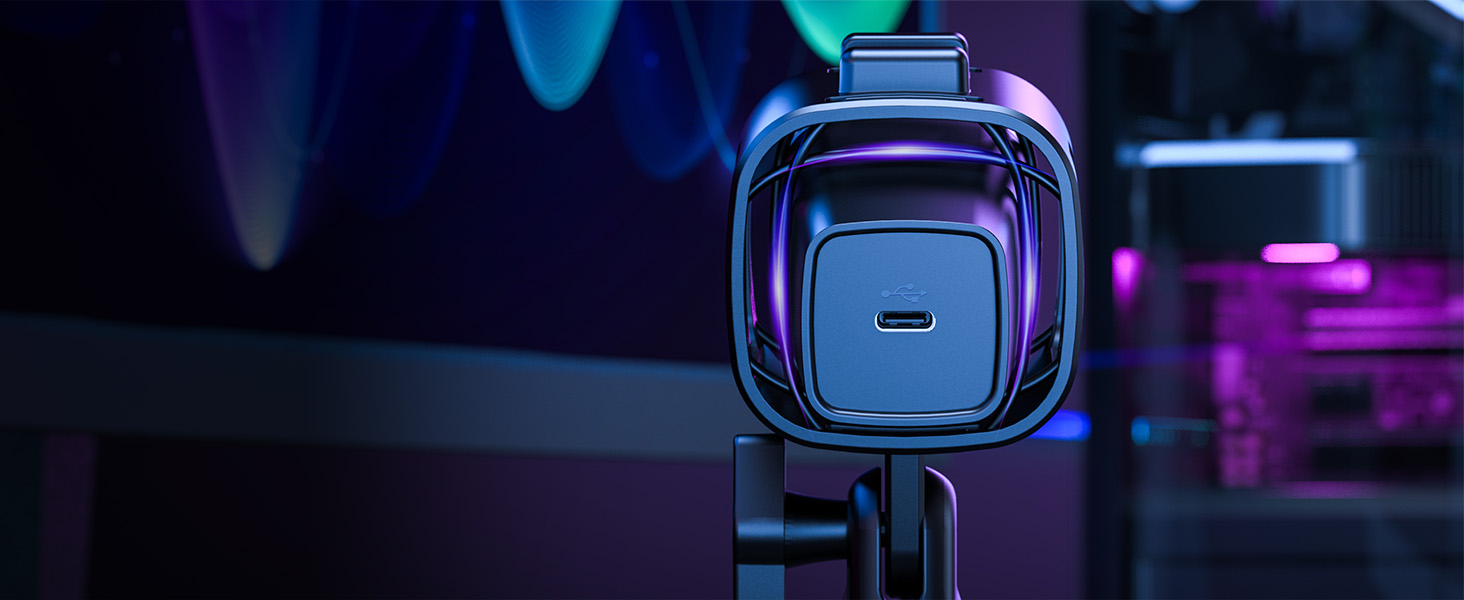 Мікрофон TONOR TC30 RGB з конденсаторним капсулою, нирковий характеристика, для стрімінгу, подкастингу, запису голосу, сумісний з ПК та ноутбуком