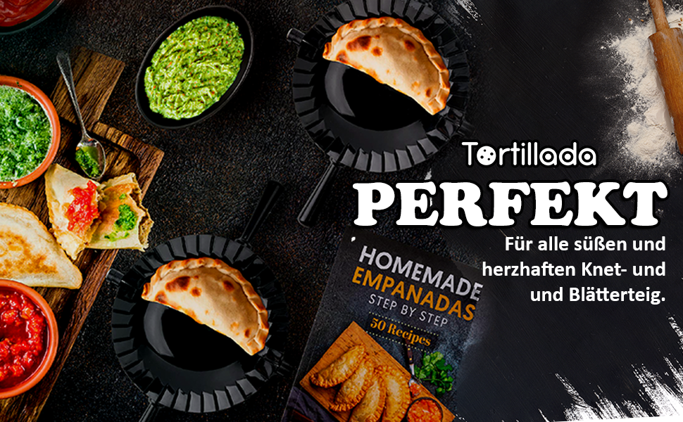 Форма для емпанада Tortillada Formen 15.5 см + Набір 7 предметів (рецепти, соусниці, вирізка, ніж)