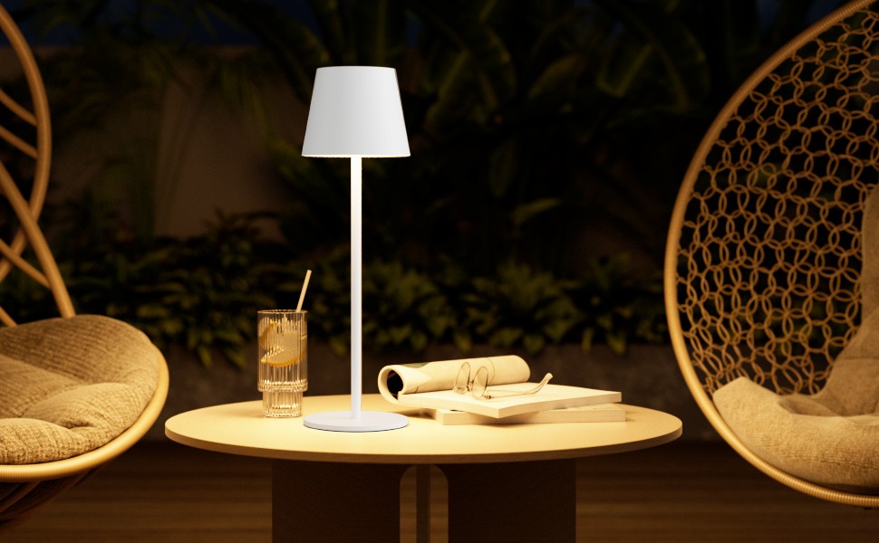 LED настільна лампа K-Bright з регулюванням яскравості, акумуляторна, бездротова, 3000K/4000K/6000K, 3 колірні температури, USB-C, IP54, вологостійка, чорна, 1 шт.