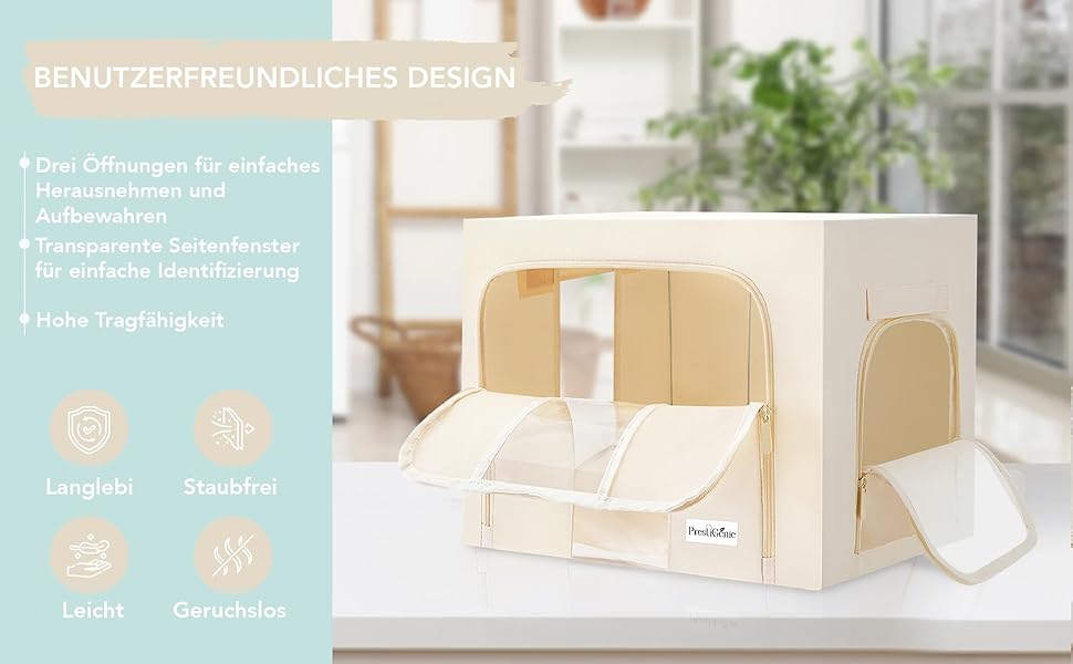 Органайзер для одягу Prestigénie, 3 шт., місткість 24 л (66 л), з прозорим вікном