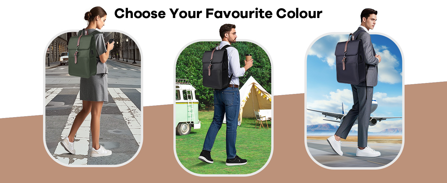 Рюкзак для ноутбука чоловічий/жіночий, 15.6 дюймів, з USB-портом, для подорожей, навчання, велосипеда (Чорний)