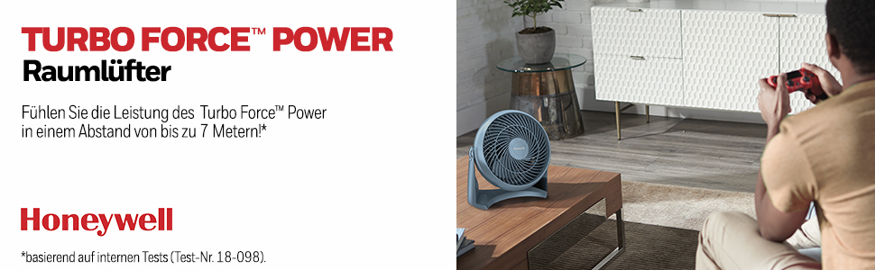 Вентилятор Honeywell TurboForce Turbo-Ventilator HT900NE4 - блакитний (тихий, з регулюванням кута нахилу, 3 швидкості, настінний/настільний)