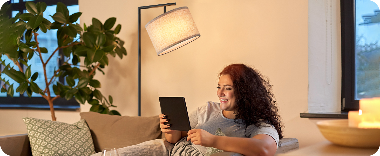 Стельова лампа EDISHINE для вітальні 160 см, аркова лампа сучасний дизайн з регульованим абажуром з льону, LED E27, чорний колір, для спальні, дитячої кімнати