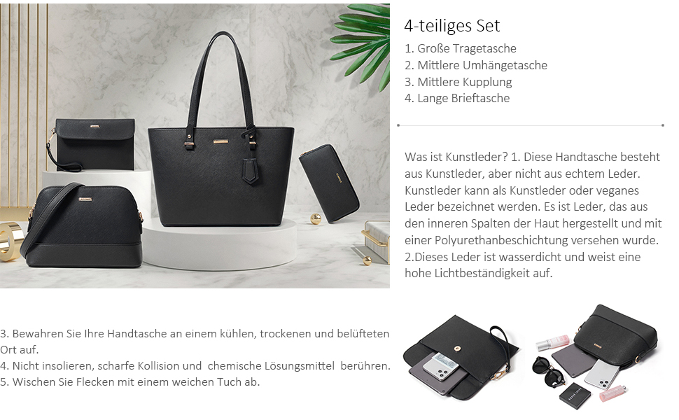 YTL Сумка-шопер жіноча велика бежева 4 в 1: сумка на плече, кросбоді, гаманець, картник - для офісу, школи, покупок, подорожей