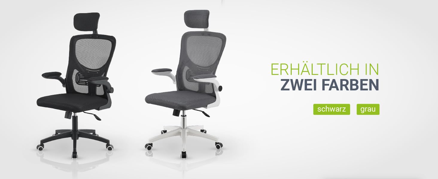 Офісний стілець Juskys Baltimore з роликами та підлокітниками - ергономічний, регульований по висоті - для кабінету, поворотний - сірий