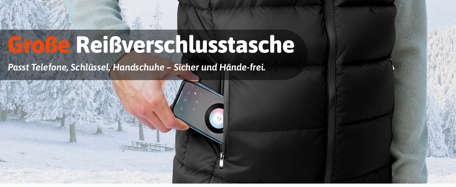 Обогріваючий жилет для чоловіків та жінок з 8 зонами обігріву та 3 рівнями нагріву, акумулятор 16000mAh, вітронепроникний, швидко гріє