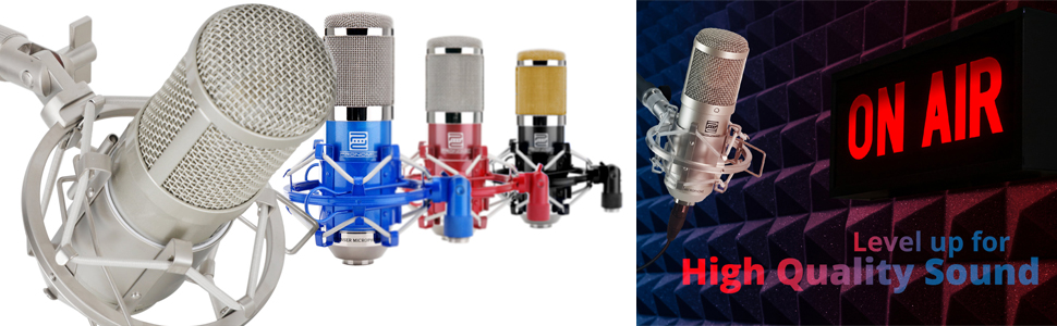 Pronomic CM-100S Студійний конденсаторний мікрофон XLR з поп-фільтром, павуком, кейсом та вітрозахистом, сріблястий