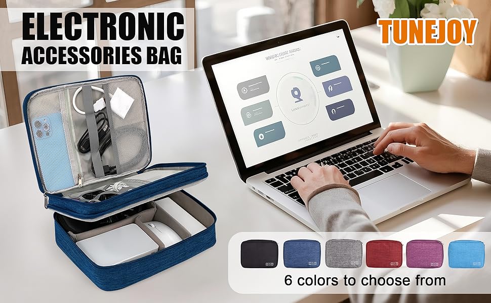 Водонепроникна сумка-органайзер для електроніки з 2 відділеннями (27x20x8 см, червона)